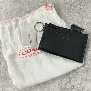 Coach Leather Skinny ID Case w Fob NWT and Dust Bag